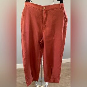 Grae Cove Linen ankle pants SZ L , NWT